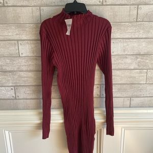 H&M tight maroon dress